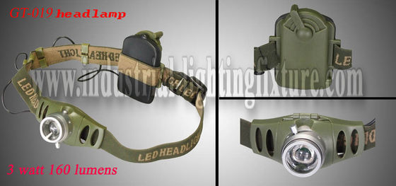 3W CREE ad alta potenza ricaricabile ha portato la torcia lampada frontale con 160 Lumen Output