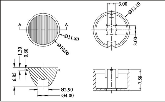 Il Cree XBD QE del CE 13mm ha condotto la lente ottica angolo di visione di 15/120 gradi