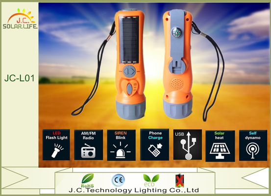 Torcia elettrica principale ricaricabile multifunzionale portatile di emergenza con la radio di FM