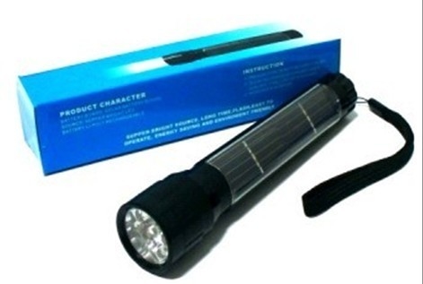 alta qualità 0.225W Solar powered luci ricaricabile ha portato la torcia in alluminio PP-EFC6074