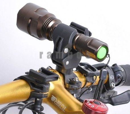 Supporto del supporto della torcia elettrica della torcia della bici 360°, supporto della culla del manubrio della bicicletta della torcia elettrica della clip LED