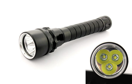 La torcia professionale nera di tuffo di 6500k LED, CREE XM L2 ha condotto la torcia elettrica di immersione subacquea