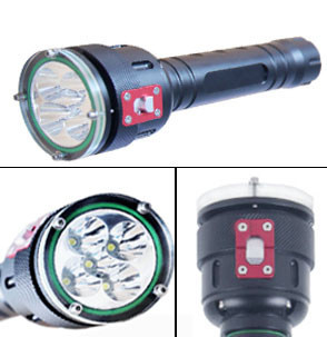 5 ha condotto l'alta torcia elettrica d'immersione principale subacquea della torcia 100m di tuffo del lume LED
